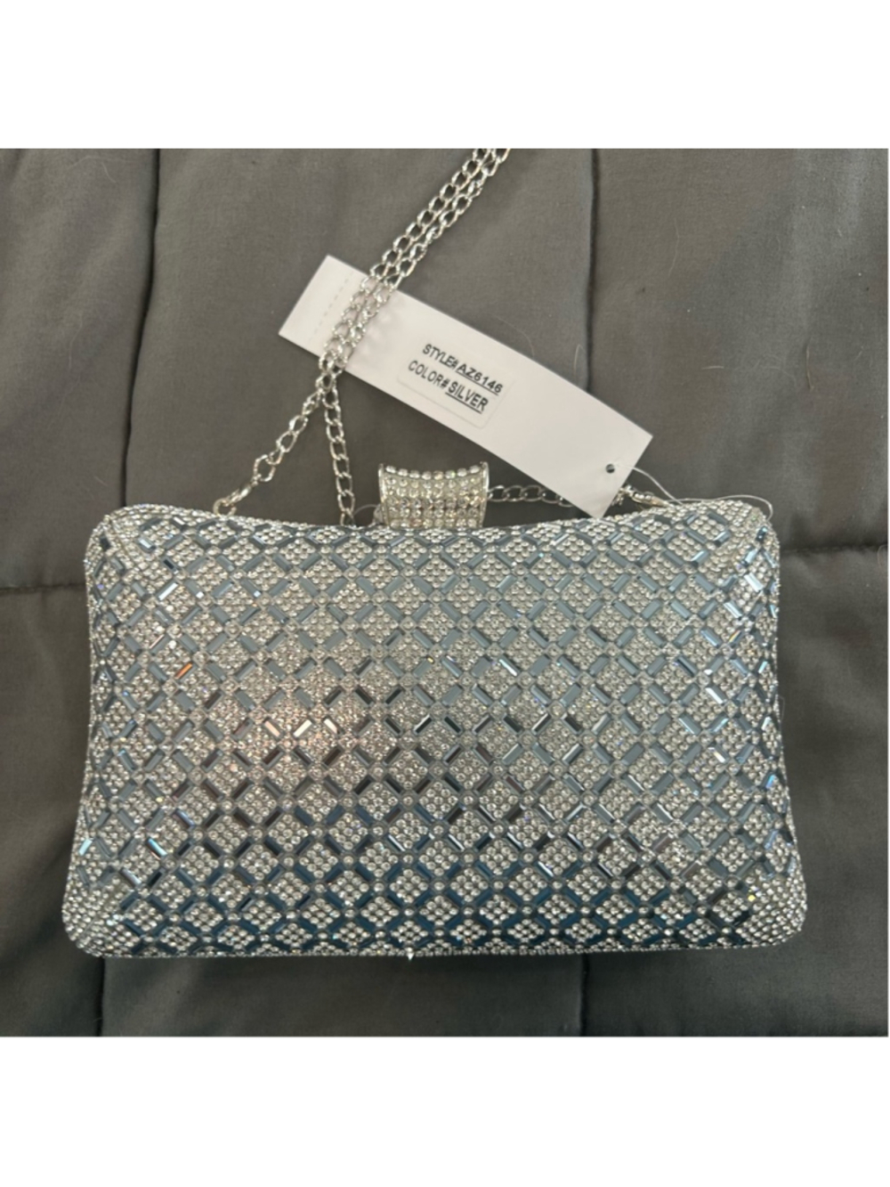 Silver Chain Clutch Alessia